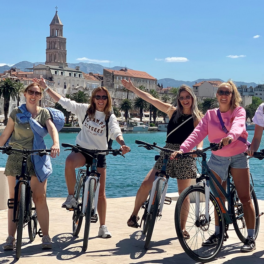 Guided bike tour of Split by Aspalathos - view of the city from Matejuska port